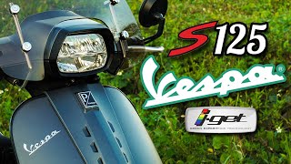 VESPA S125 iget  Reviewed by GARAGE KING PH plus Trucker Riding Jacket by NEO RETRO MOTO [upl. by Bush465]