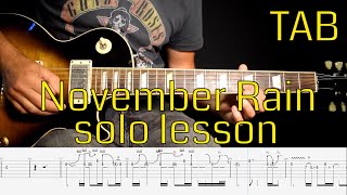 Guns n roses  November Rain solo lesson with tabs [upl. by Chud895]