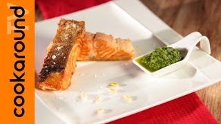 Salmone con pesto alla piastra  Ricette veloci di pesce [upl. by Siwel381]