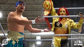 Miranda Alize vs Low Rider Intergender Wrestling Hurricane Pro  Title Match Network [upl. by Garlen701]