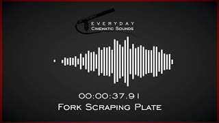 Fork Scraping Plate  HQ Sound Effects [upl. by Rhea420]