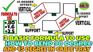 HOW TO BEND 90 DEGREE AND 45 DEGREE OF CABLE TRAY USING 3 BASIC FORMULA [upl. by Standish]