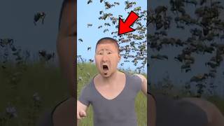 ECCO COME SCAPPARE DA UNO SCIAME DI API 🐝😰 shorts viral youtubeshorts [upl. by Persons118]