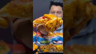 Veg Butter Chicken with Dominos Pizza 🍕 🔥 eatingasmr mukbang [upl. by Lasley]