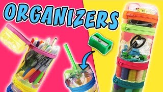 ORGANIZER AND PENCIL CASE WITH PLASTIC BOTTLES aPasos Crafts DIY [upl. by Mikael]