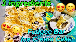 3 ingredients Fudgee Bar Ice Cream Cake Easy and Affordable Recipe [upl. by Yllrebmik]