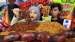 GOKIL MUKBANG SAMYANG JJAJANGMYEON TONGMO BAKAR HALFCOOKED with PIPIZOLA [upl. by Woodrow]