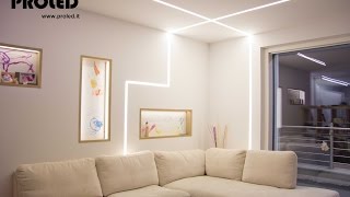 nicchie illuminate  strisce led dimmer a pulsante illuminazione indiretta [upl. by Akirdnuhs]