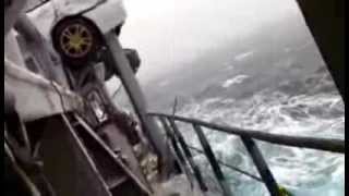 Russian Car Ferry in middle of a storm [upl. by Seften]