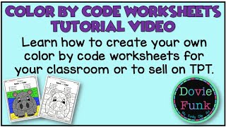 Making Color by Code Worksheets [upl. by Kelley]