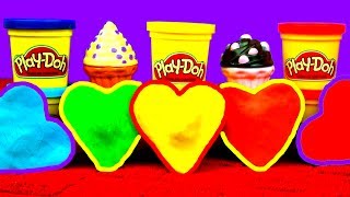 Play Doh Love Hearts Surprise Eggs Cookie Monster Eats IceCream Cake Disney Princess Spongebob Car [upl. by Nelsen]