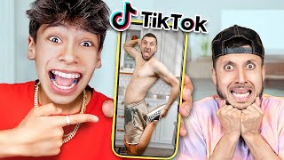 Son REACTS to his Dads CRINGE TikToks 😂 [upl. by Akinet110]