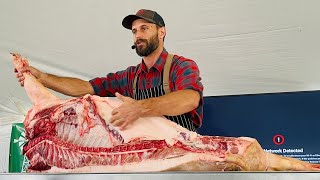 Farmstead Meatsmith Butchers Our GOS Pig at the Ozarks Homesteading Expo Scald Scrape amp Curing 🐷 [upl. by Radnaxela]