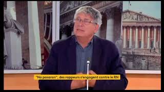 « Je trouve ça sain »  Éric Coquerel LFI salue le rap « No pasaran » insultant Marine Le Pen Jor [upl. by Eitten]