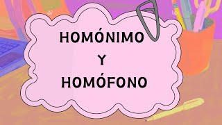 Clases de palabras homónimos y homófonos [upl. by Henleigh]