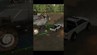 Gooseneck trailer crashes carrying old tractors roleplay  Farming Simulator 22 fs22 shorts [upl. by Gavette]