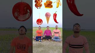 Lolipop icecream chicken honey fish Parle g pizza cake fruits eating with tu Radha meri song [upl. by Priest]