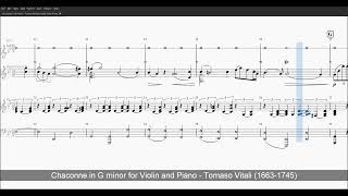 Vitali  Chaconne in G minor  VP  Level 0 Violin Solo  Piano Accompany [upl. by Baptist329]