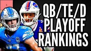 Fantasy Football Playoff Rankings Tier List  QBs TEs amp DST [upl. by Ahtis]