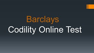 Barclays Online Codility Coding Test [upl. by Dion405]