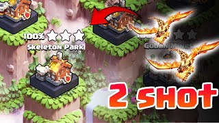 Clan Capital Attack Strategy Skeleton Park  Two Shot Skeleton Super Dragon Park Clash of Clans [upl. by Iohk]