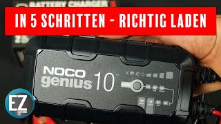 NOCO GENIUS 10 richtig an die Autobatterie anschließen [upl. by Airres]