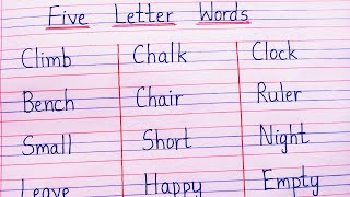 Five letter words in English Five letter words for kids 5 letter words for children 5 letter Words [upl. by Roht]