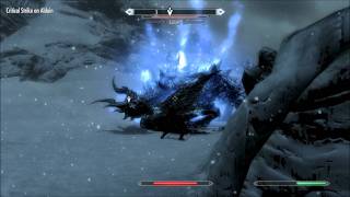 Skyrim Boss Alduin First fight [upl. by Kelcie382]