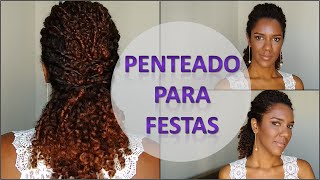 Penteado para festas casamento Cabelos ondulados cacheados ou crespos [upl. by Chretien]