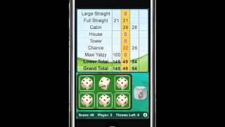 iPhone dice throwing game YatzyYahtzee or Maxi Dice [upl. by Cirdla]