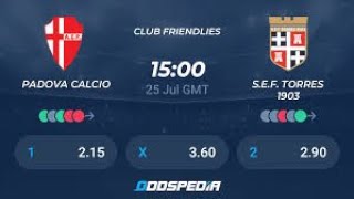 Padova Calcio vs SEF Torres 1903 club friendly live stream [upl. by Ayyn]