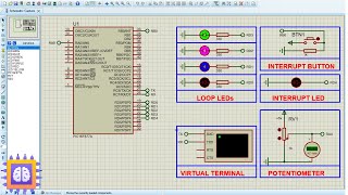 PIC16F877A Interrupt  Proteus Simulation [upl. by Mccomb]