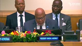 UNGA President Speaks at the Highlevel Policy Dialogue of the Africa Dialogue Series 2024 [upl. by Britni608]