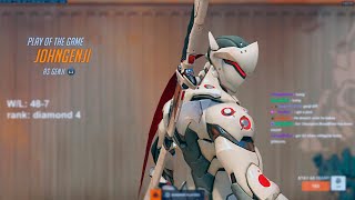 NECROS GENJI GAMEPLEY on NEW JUNK CITY  POTG  OVERWATCH 2 SEASON 11 UNRANKED TO GM [upl. by Ihcehcu721]