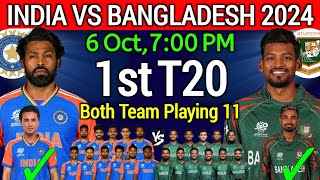 India vs Bangladesh 1st T20 2024  India vs Bangladesh 1st T20 Playing 11  Ind vs Ban Playing 11 [upl. by Statis504]