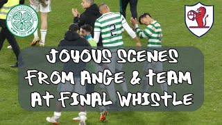 Celtic 4  Raith Rovers 0  Joyous Scenes From Ange amp Team At Final Whistle  13 February 2022 [upl. by Alabaster]