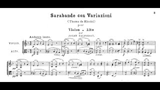 HandelHalvorsen  Sarabande for Violin and Viola  Score [upl. by Maxie]