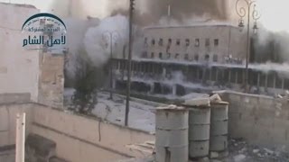 Syria Huge explosion brings down building in Aleppo [upl. by Conlin]