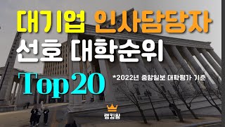 대기업 인사담당자 선호대학순위 Top20 [upl. by Aicirtal]