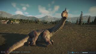 Jurassic World Evolution 2 A pair of Alamosaurus vs a duo of Tyrannosaur Rexes [upl. by Neelyt]