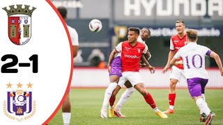 Sporting Braga Vs Anderlecht 21 All Goals Friendly Match Extended Highlights [upl. by Manchester]