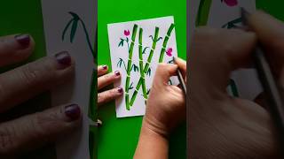 how to draw bamboo plant shorts youtubeshorts satisfying easy drawing ideas with brush pen art [upl. by Ttcos238]