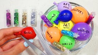 Making Mini Glitter Slime with Super Cute Tiny Balloons [upl. by Iolande]