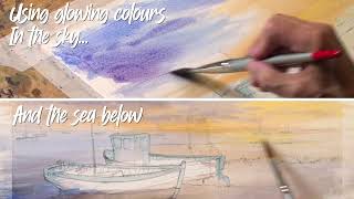 Boats on the River Alde  Preview with Geoff Kersey ⎮ Watercolour Landscapes [upl. by Lydell335]