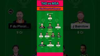 TAD vs MSA Dream11 Team Prediction todaydream11team abudhabit10league dream11teamprediction [upl. by Oihsoy]