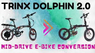 Folding Bike Ebike MidDrive Conversion  Rolly Petz [upl. by Ainit]