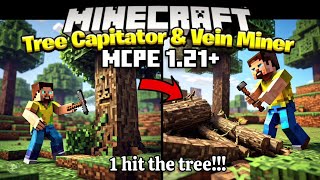 Vien Miner and Tree Capacitor Mod MCPE 121  Best Survival Addon MCPE [upl. by Pazice]