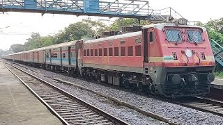 WAP4 Electric Loco  PARCEL VAN Crossing By Sarojini Nagar  Indian Railways train [upl. by Atikel]