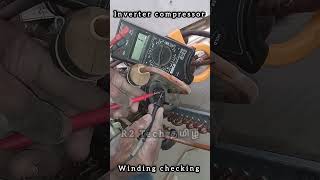 Inverter compressor winding check voltas viralshorts trendingshorts acservice acrepair [upl. by Ethe]