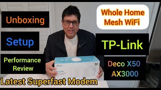 TPLINK Deco X50 AX3000 Whole Home Mesh Superfast WiFi 6 System Unboxing Setup Performance Review [upl. by Rafaela]